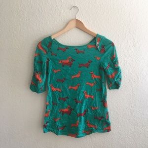Anthropologie Dog print top